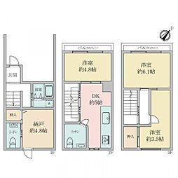 JR東海道・山陽本線 兵庫駅 徒歩11分 3SDKの間取り