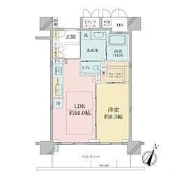 エルグレース神戸三宮タワーステージ 1LDKの間取図画像
