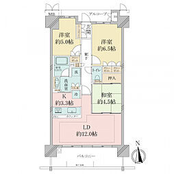 インプレストエクリュ 3LDKの間取り
