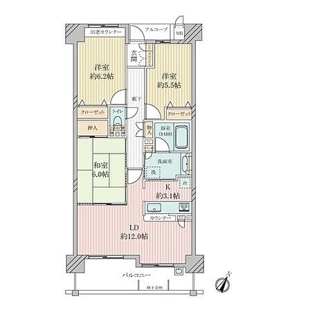 3LDK 間取り