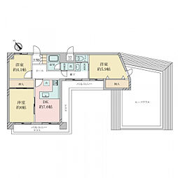 朝日プラザ兵庫永沢町II 3DKの間取り