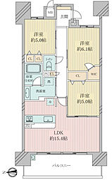 ブリリアレジデンス六甲アイランドＡ棟 3LDKの間取図画像