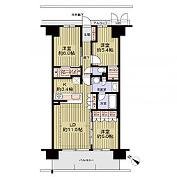 S.J.Cレジデンス 3LDKの間取図画像