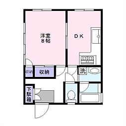 メゾンホリ 1DKの間取図画像