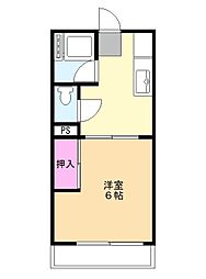 フラワーハイツ 1Kの間取図画像