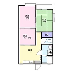 レインボー 3DKの間取図画像