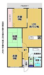 門司コーポ 3LDKの間取図画像