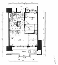 グランドパレス穴生コアステーション 3LDKの間取図画像