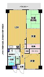 コープ野村大手町2 3LDKの間取図画像