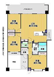 JGMヴェルデ板付中央公園 3LDKの間取図画像
