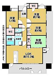 サンライフ学園大通りマジェスト 4LDKの間取図画像