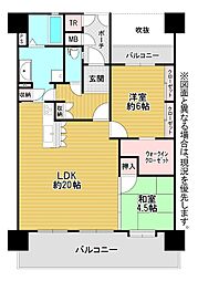 アーヴィングパークアースコート黒崎 2LDKの間取図画像