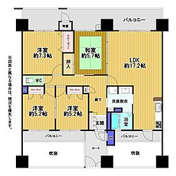 アーティックスヴィセント大手町 4LDKの間取図画像
