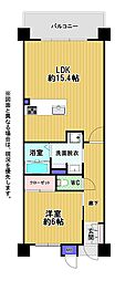 アルファライフ博多プレシャス 1LDKの間取図画像