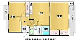 エメラルドマンション二島 2LDKの間取図画像