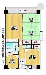ホワイトキャッスル京良城 4LDKの間取図画像