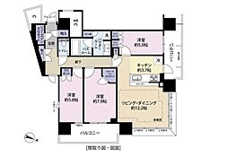 照葉ザ・タワー 3LDKの間取図画像