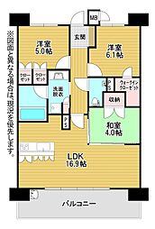 ザ・サンパークシティ黒崎 3LDKの間取図画像