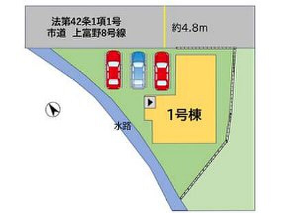 カースペースは並列3台駐車可能です
