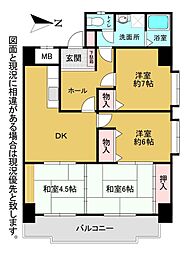 豊国皇后崎スカイマンション 3LDKの間取図画像