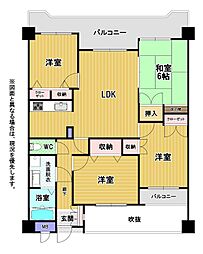 サンライフ清見 4LDKの間取図画像