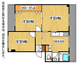 井堀南団地3棟 3DKの間取図画像
