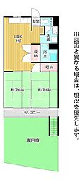 小倉富野サマリヤマンション 2LDKの間取図画像