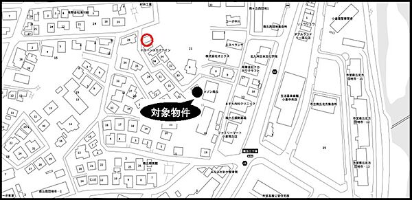 赤丸が駐車場です！