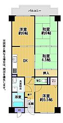 八幡東スカイマンション 4DKの間取り