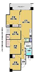 須賀町マンション 4LDKの間取図画像