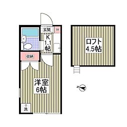 カルミア 1Kの間取図画像