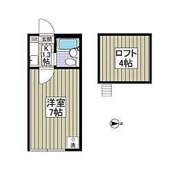 ルピナス 1Kの間取図画像