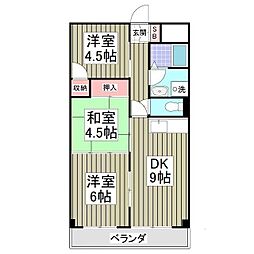 グランドール岸 3DKの間取図画像