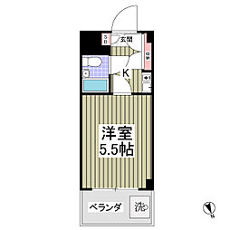 グレイス上大岡 1Kの間取図画像