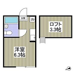 キャピタル八柱 ワンルームの間取図画像