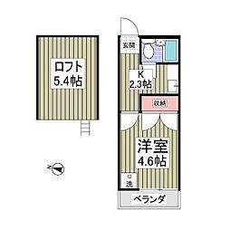 ダリア 1Kの間取図画像