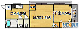 高木ハイツ 2LDKの間取図画像