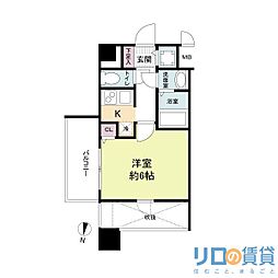 エスレジデンス新大阪ガーデン 1Kの間取図画像