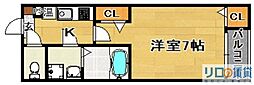 フェリスカーサ・ミオトーヤ 1Kの間取図画像