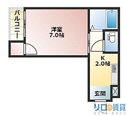 エスポアール・二番館 1Kの間取図画像