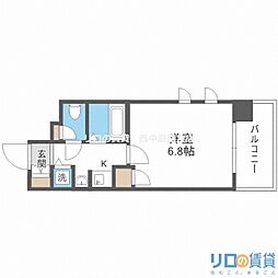 プロシード新大阪 1Kの間取図画像