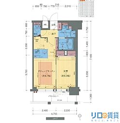 プレサンス新大阪クレスタ 1DKの間取図画像