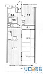 新大阪グランドハイツ1号棟 5階3LDKの間取り
