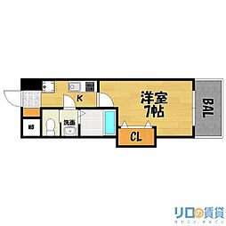 Luxe新大阪EASTII 14階1Kの間取り