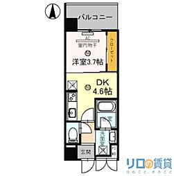 EL-Sia Shin-Osaka 7階1DKの間取り