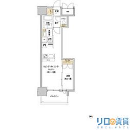 リビオメゾン新大阪 3階1LDKの間取り