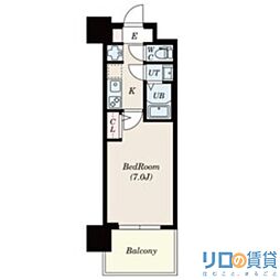 セレ二テ新大阪プリエ 1Kの間取図画像