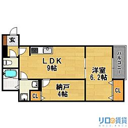菅原1丁目ハイツ 1SLDKの間取図画像