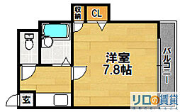 メルヘンハイツ 1Kの間取図画像