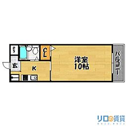 コスモマンション 1Kの間取図画像